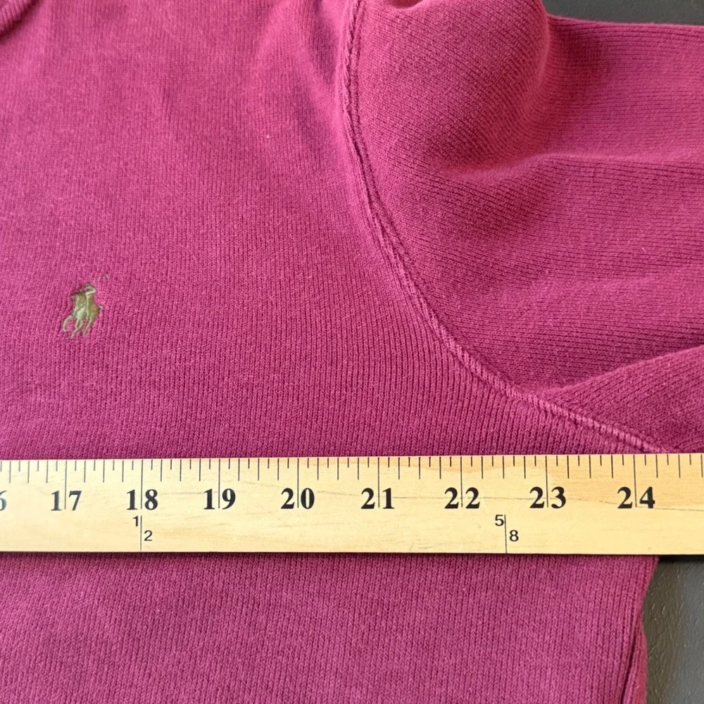 Polo Ralph Lauren Quarter Zip Pullover Men L Burgundy Pony Logo Preppy Old Money
